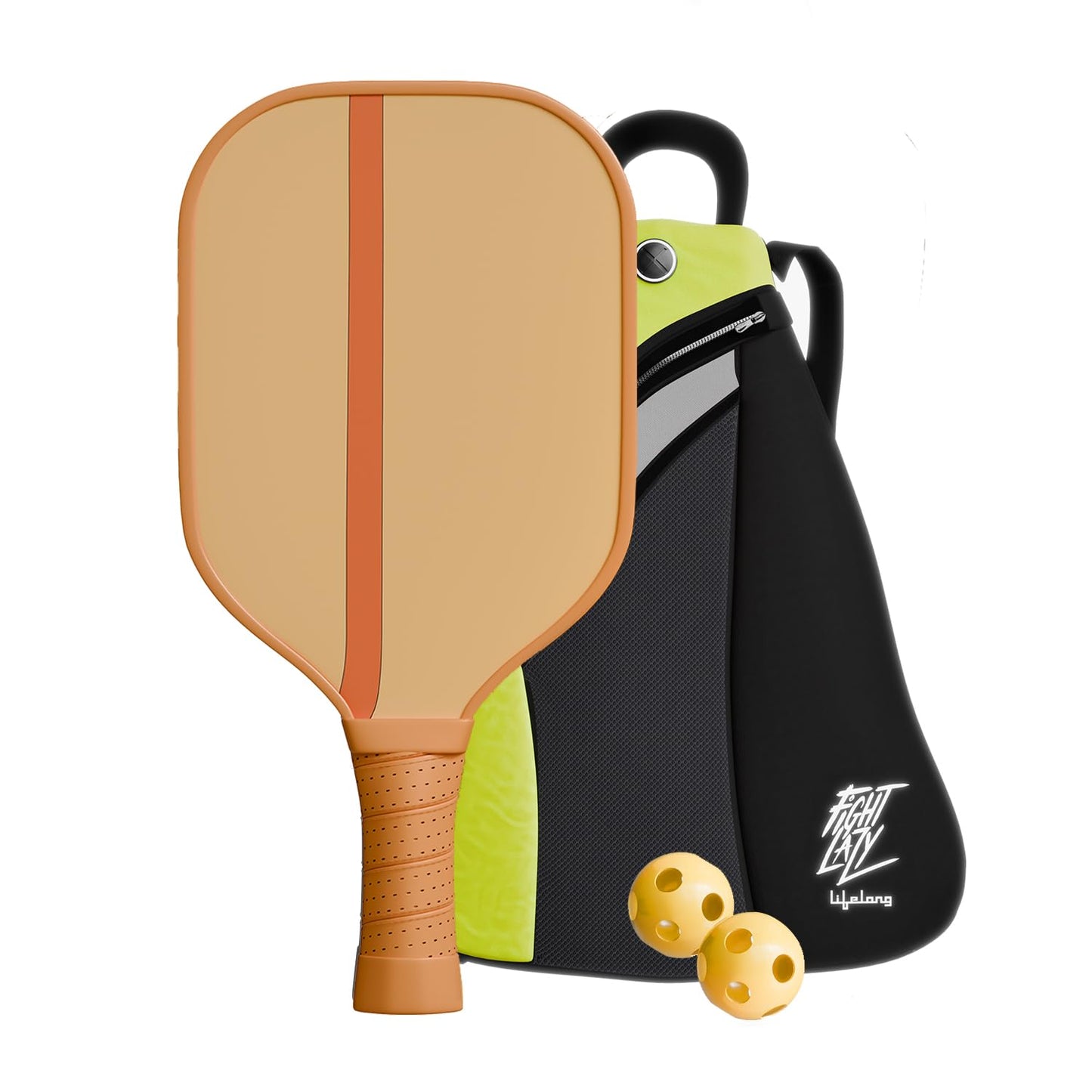 Lifelong Professional Pickleball Paddle Set| Fiberglass Surface|16 mm Thickness| 4 Pickle Ball Balls|Paddle Cover Bag| Cushion Comfort Handle Grip|Durable Pickleball Paddle |Outdoor Game,Multicolor