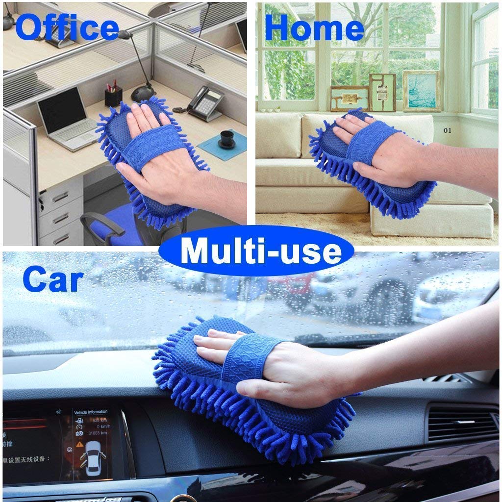 Auto Hub Multipurpose Microfiber Car Cleaning Sponge (Mix Color, 1 Unit)