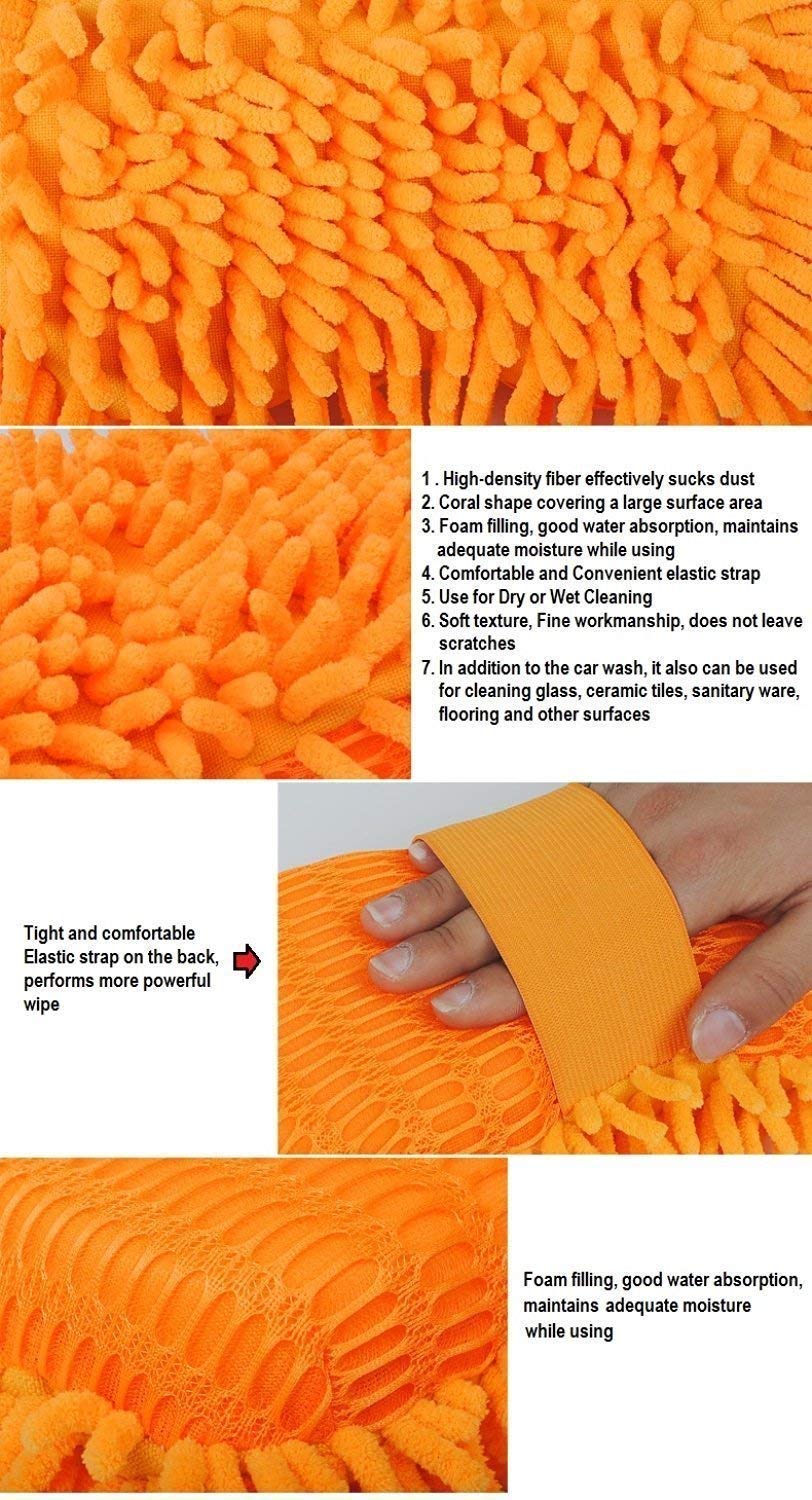 Auto Hub Multipurpose Microfiber Car Cleaning Sponge (Mix Color, 1 Unit)