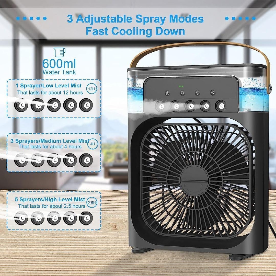 Drumstoneใ15 years warrantyใMini Portable Air Cooler with Oscillation, Humidifier, Timer & LED Light โ Fast Cooling Fan for Home, Office, Bedroom, Desk & Outdoor Camping โ Multicolor