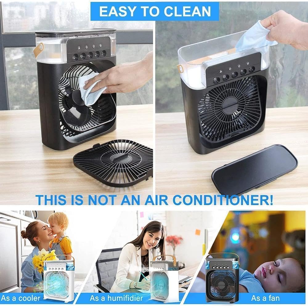 Drumstoneใ15 years warrantyใMini Portable Air Cooler with Oscillation, Humidifier, Timer & LED Light โ Fast Cooling Fan for Home, Office, Bedroom, Desk & Outdoor Camping โ Multicolor