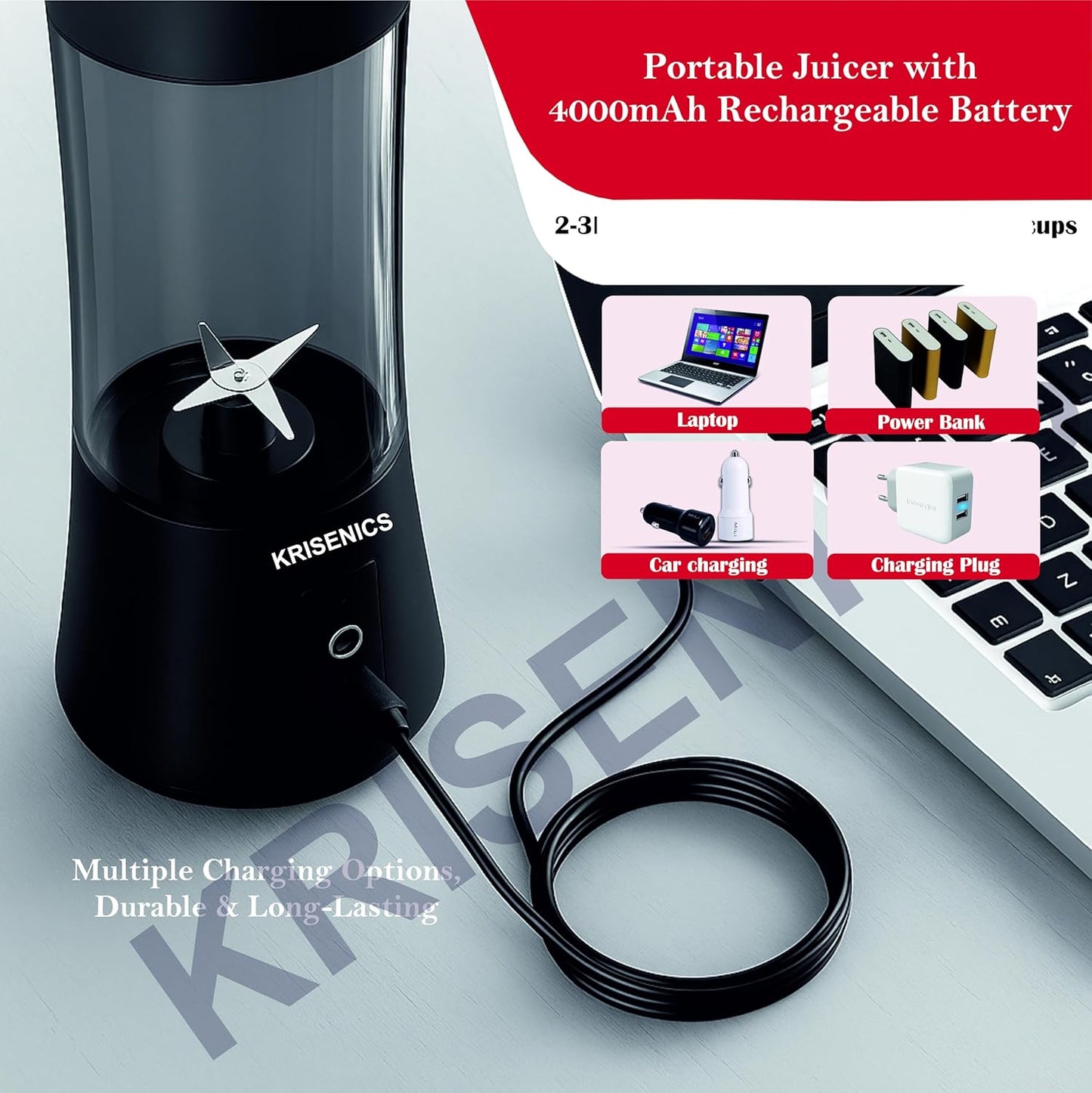 Portable 6-Blade Juicer Blender with built-in Jar,Juice Mixer Bottle,Fruit Juice Machine,USB Rechargeable Personal Size Juicer Grinder for Juices,appliance for Protein&Milk Shakes (Black, 380ML)