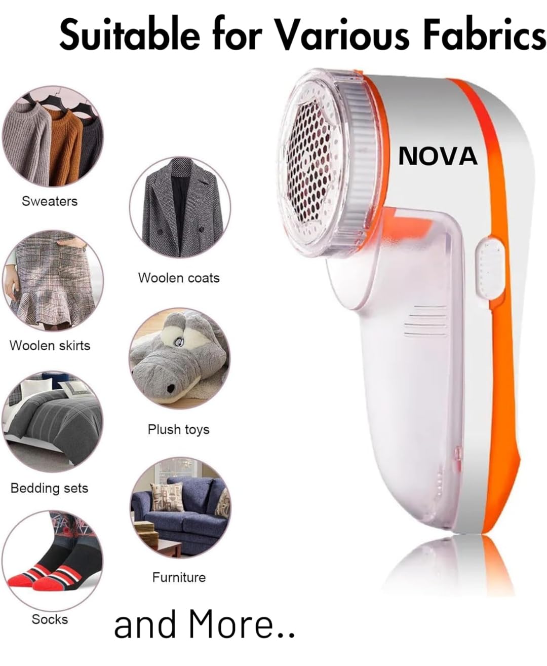 Nova Original Lint Remover for Clothes | Lint Roller for Clothes | RUA Remover Machine White | Electric Lint Remover | 1 Year Warranty