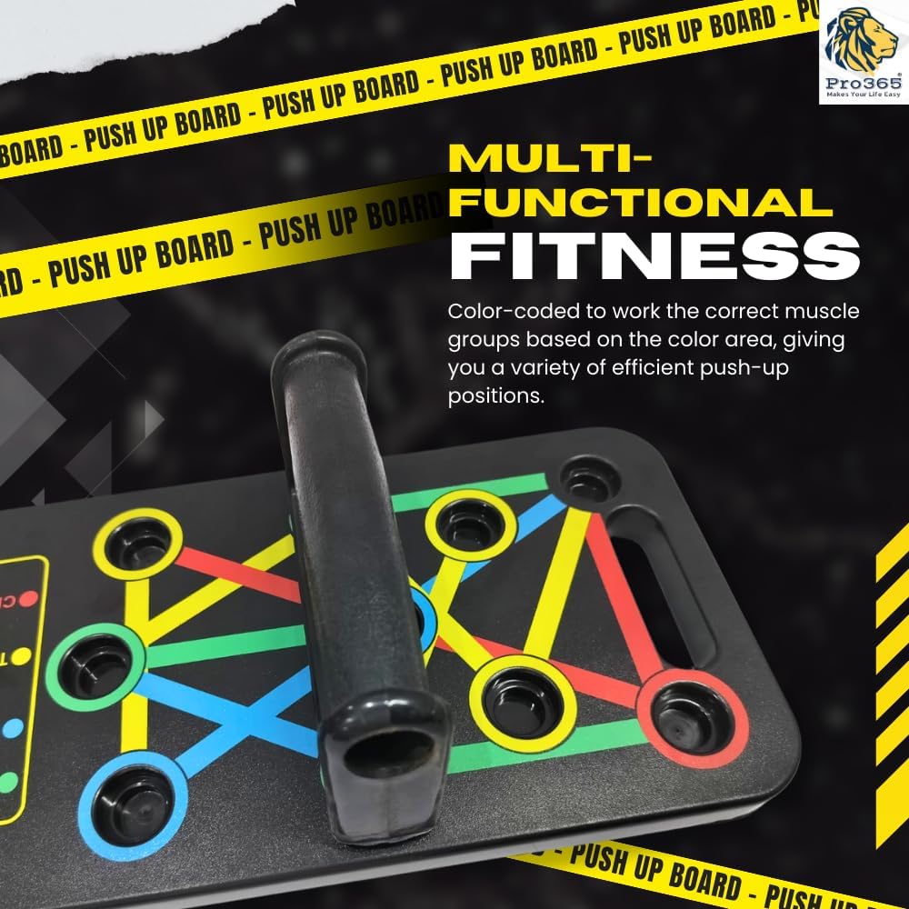 PRO365 Premium Push Up Board | Multiple Angular Positions| Pushup Stand | Anti Slip Accessories Included | Pushup Bars | Home gym equipment | Pushup Board | 6 Month Brand Warranty from PRO365 |