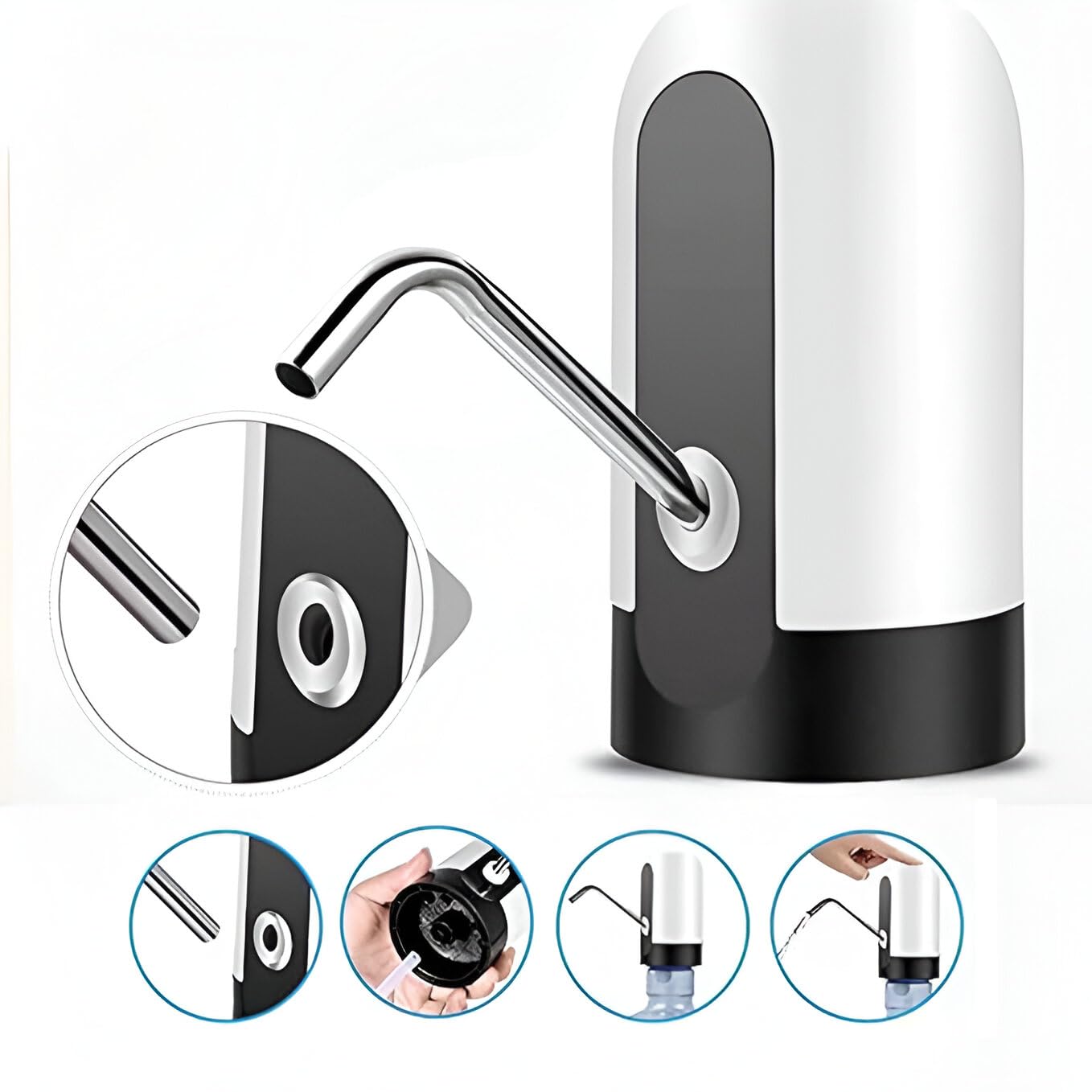 Electric Water Dispenser Pump – USB Rechargeable Automatic Water Can Dispenser for 5-20 Litre Bottles – Portable Wireless Drinking Water Pump for Home, Office & Outdoor Use