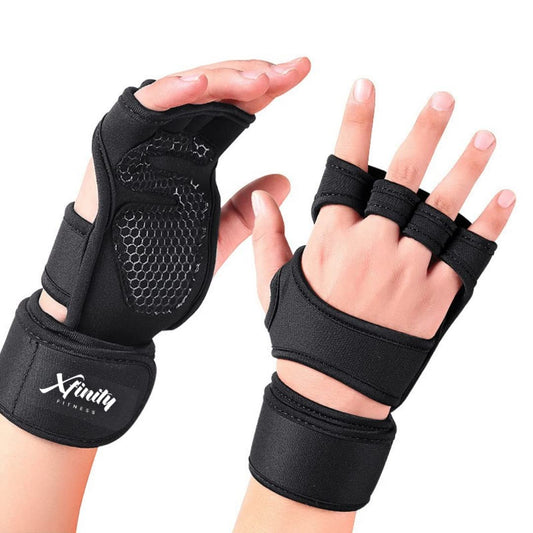 Xfinity Fitness Workout Gloves with Wrist Support for Gym Workouts.