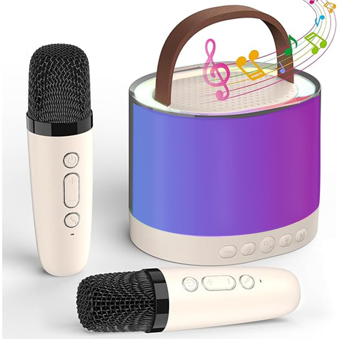 Wembley Karaoke Machine for Kids Adults, Mini Portable Blue-Tooth Karaoke Speaker with Wireless Microphone and Dynamic Lights Birthday Gift Home KTV Outdoor Travel