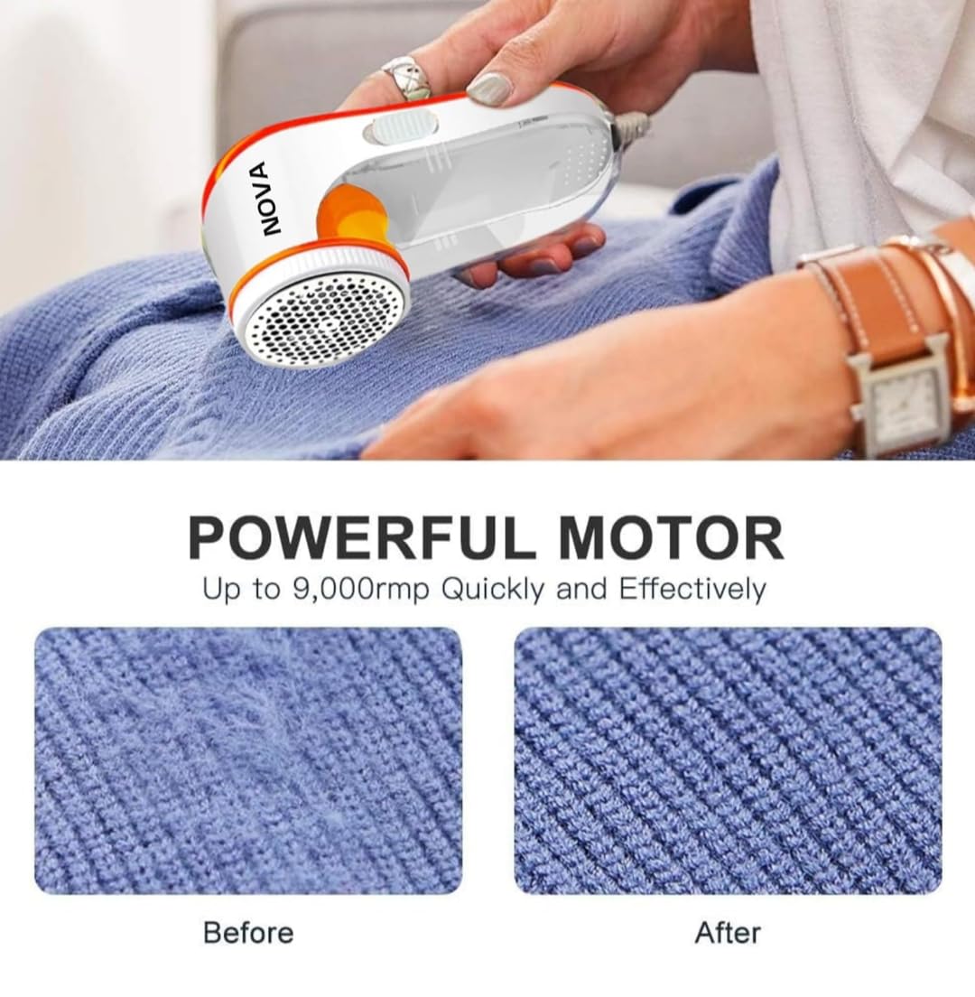 Nova Original Lint Remover for Clothes | Lint Roller for Clothes | RUA Remover Machine White | Electric Lint Remover | 1 Year Warranty