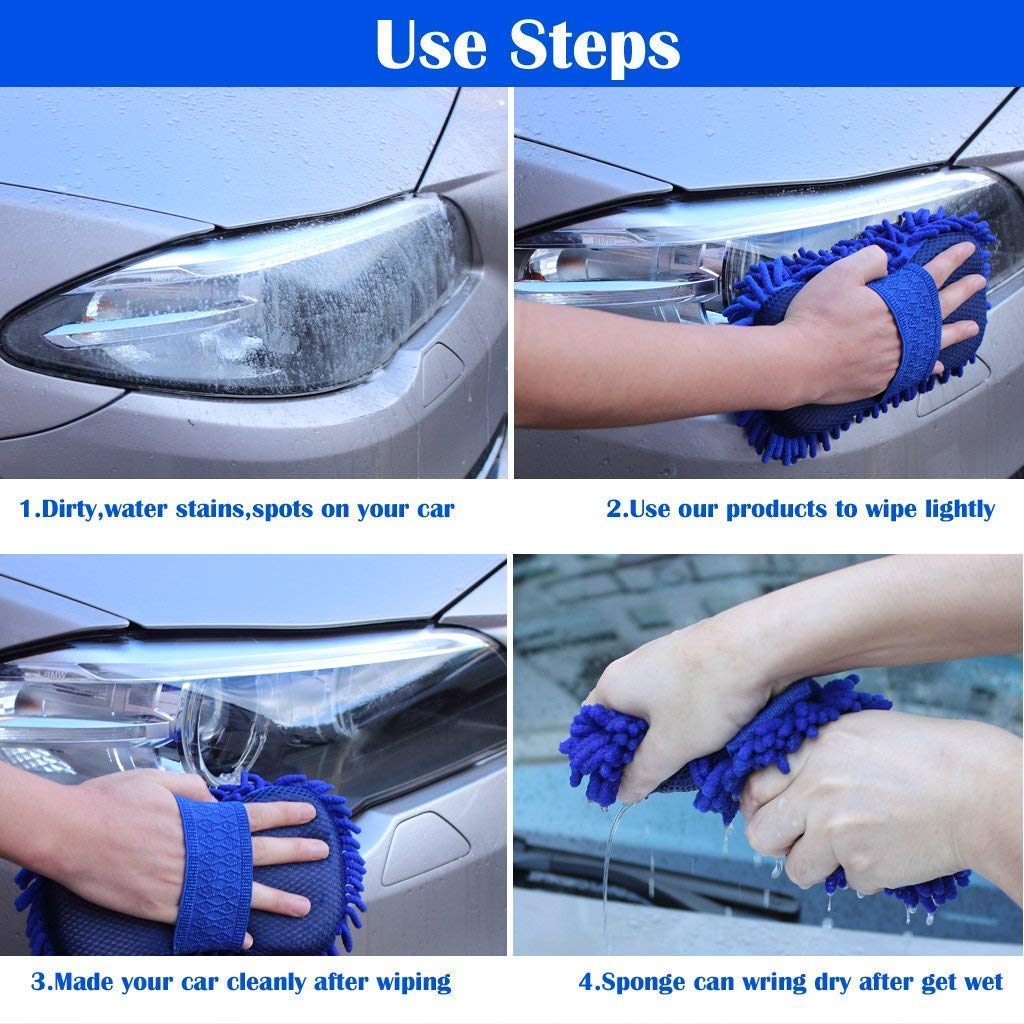 Auto Hub Multipurpose Microfiber Car Cleaning Sponge (Mix Color, 1 Unit)
